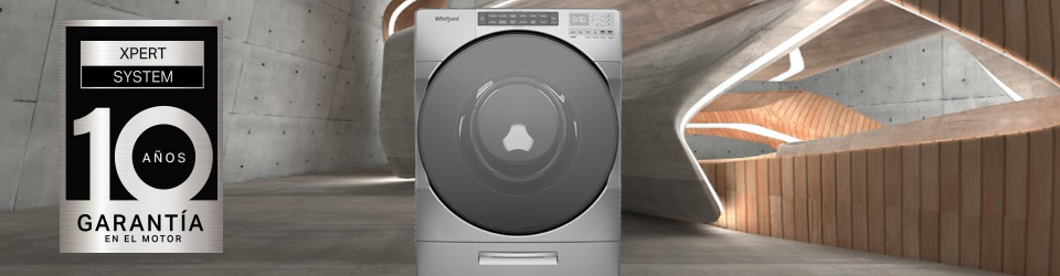 Lavasecadoras Whirlpool 883049602622 con sistema Load&Go que dispensa de manera automática el detergente hasta por 40 lavadas además de cloro y suavizante.