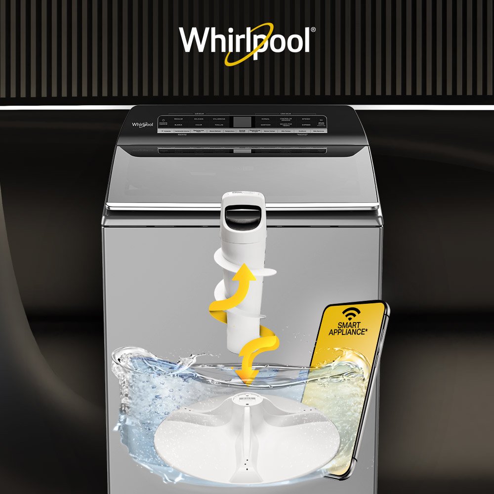 Lavadoras Whirlpool 883049636306 Con agitador removible. Conexión Wi Fi y ahorro de agua.