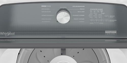 Lavadora Whirlpool 8MWTWCO13WJM Diseño de líneas símples y ángulos bien estructurdos.
