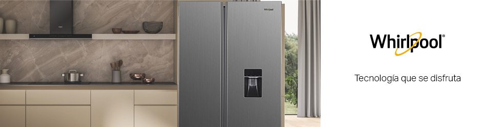 Nevecón con dispensador de agua y hielo en puerta Whirlpool 7501545587139.