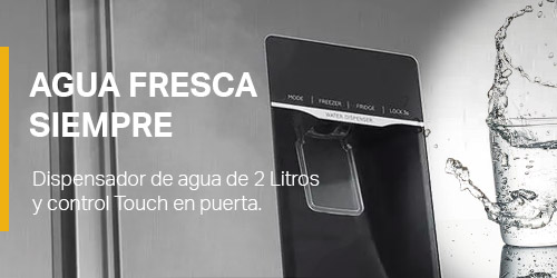 Nevecón Whirlpool con panel de control digital y dispensador de agua y hielo en puerta 7501545587139.