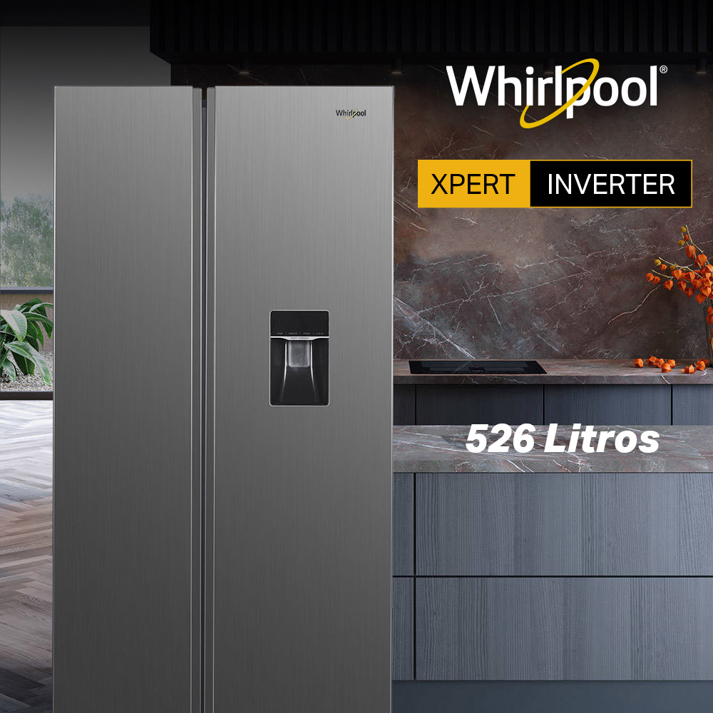 Nevecón Whirlpool 7501545587139 con 5 tecnologías, xpert inverter y con 592 litros de capacidad.