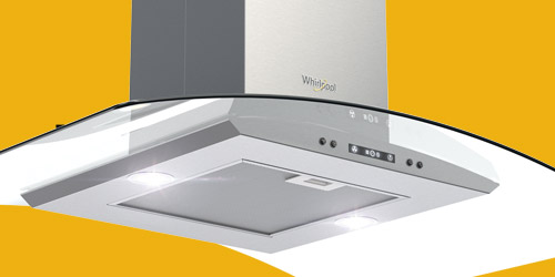 Campana Whirlpool 7501545629648 con excelentes sistemas de filtración con maya lavable altamente resistente en acero inoxidable y doble filtro anti-grasa.