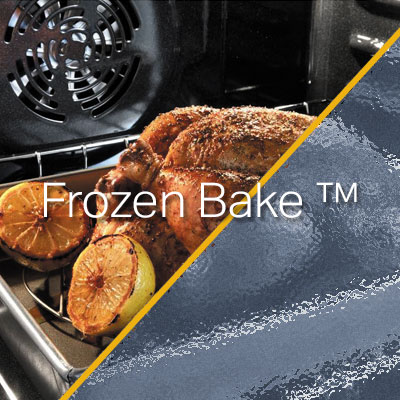 Prpepara alimentos congelados sin necesidad de precalentar o descongelar antes de la cocción. En la Torre de Hornos con horno microondas Whirlpool 883049446882 con la opción Frozen Bake™.