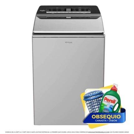 Lavadora WHIRLPOOL 28kg/62Lb Carga Superior 7MWTW8127LC Gris